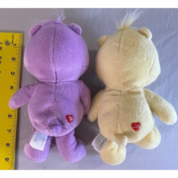 Care Bears Vtg 2002 Lot of 2 Yellow Sunshine Funshine Purple Lollypop Share 9 in - Picture 6 of 8